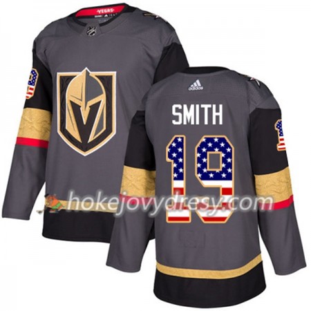 Pánské Hokejový Dres Vegas Golden Knights Reilly Smith 19 Adidas 2017-2018 Šedá USA Flag Fashion Authentic